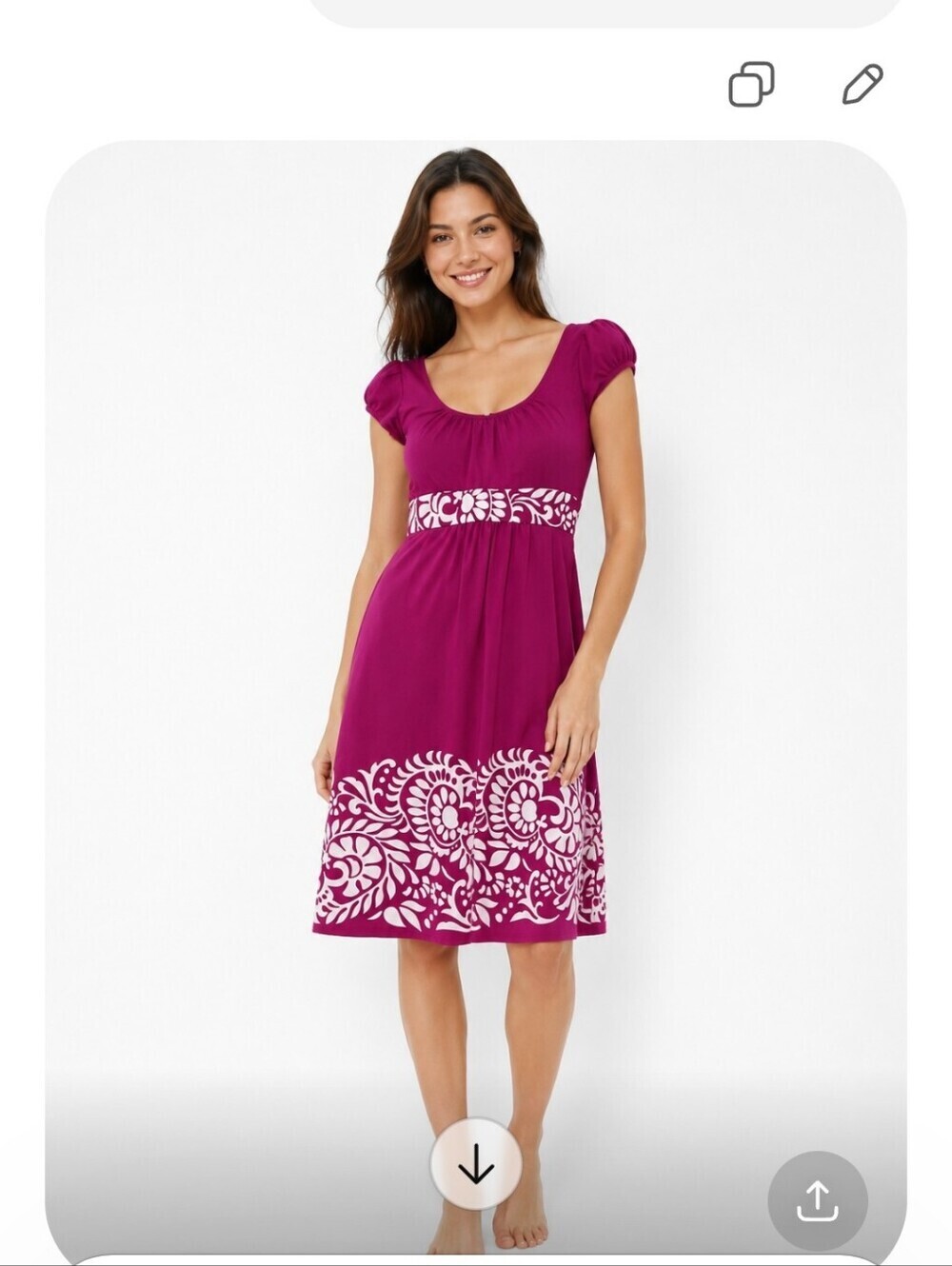 Banana republic fushia wine white floral aline flattering boho party dress 2